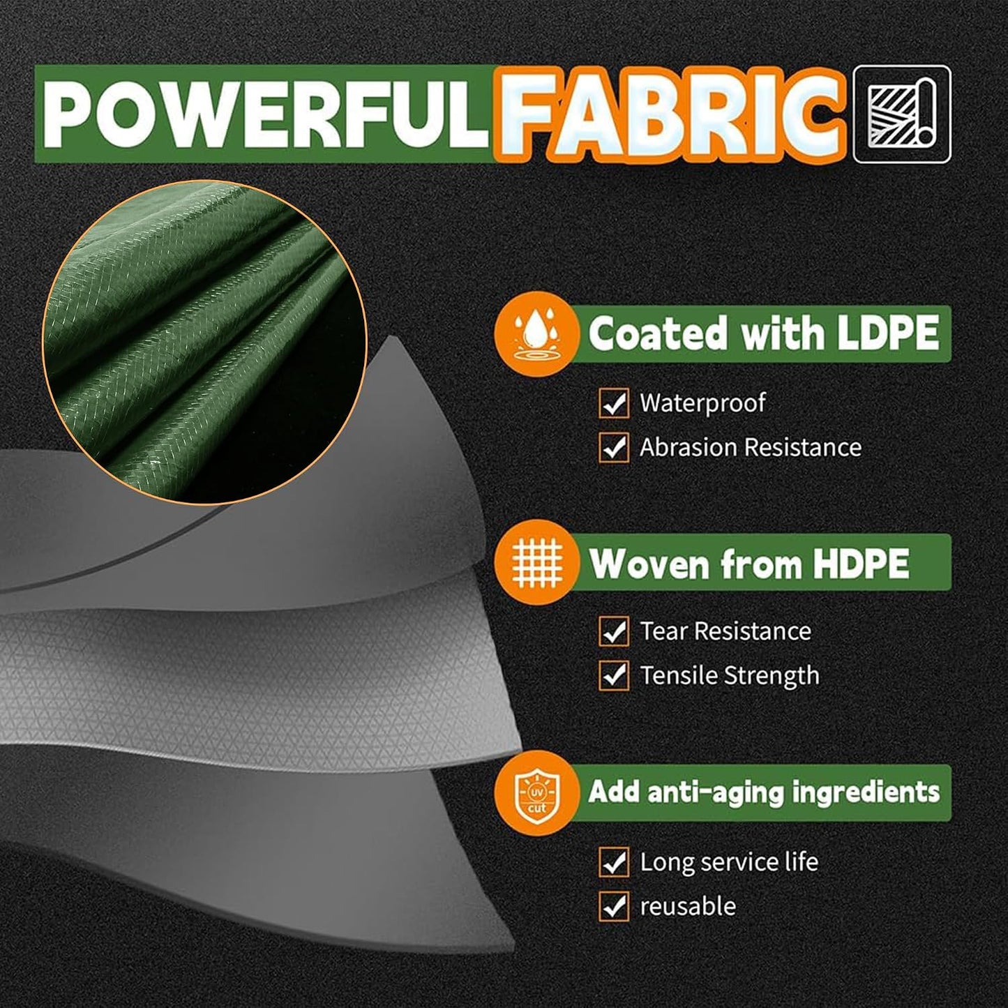 Lona impermeable 20x20ft 9mil ojales metal reforzado