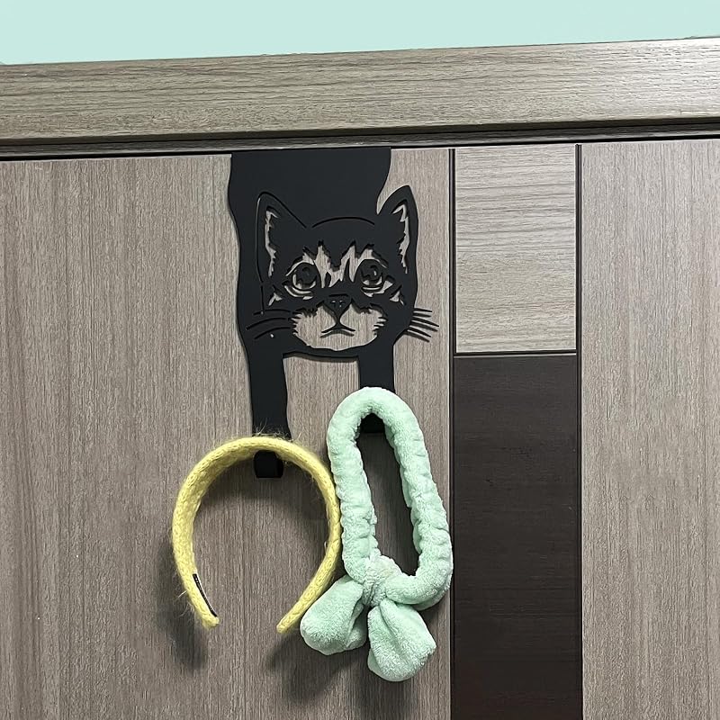 Percha gato puerta ganchos metal inox revestimiento negro