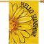 Bandera Hello Sunshine 28x40pulg doble cara floral amarillo