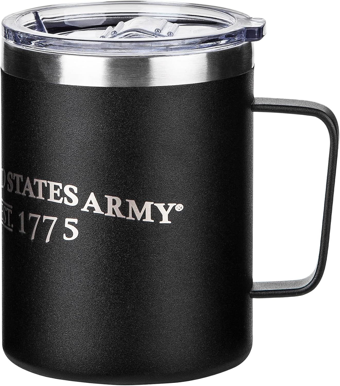Taza café acero inox aislada 355ml ejército