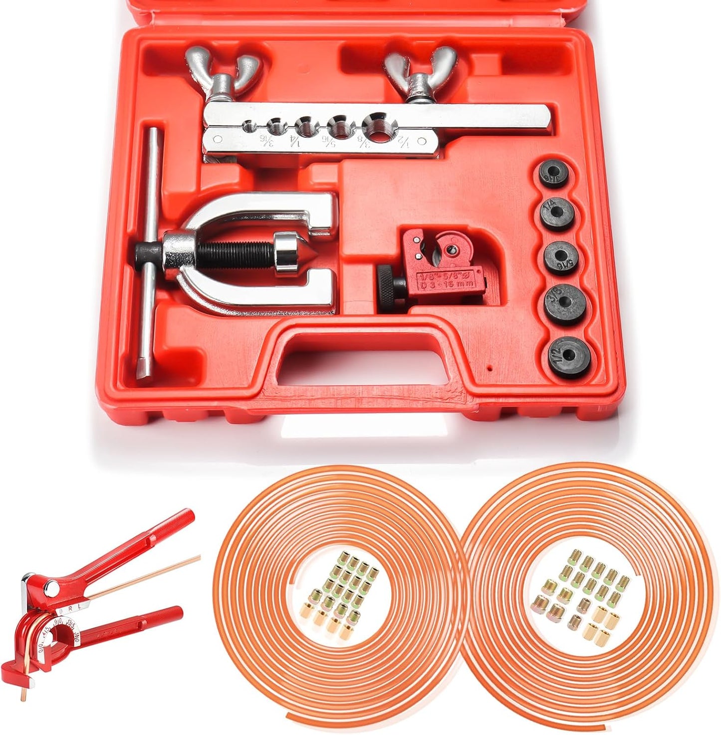 Kit línea freno cobre con 32 accesorios y 8 uniones