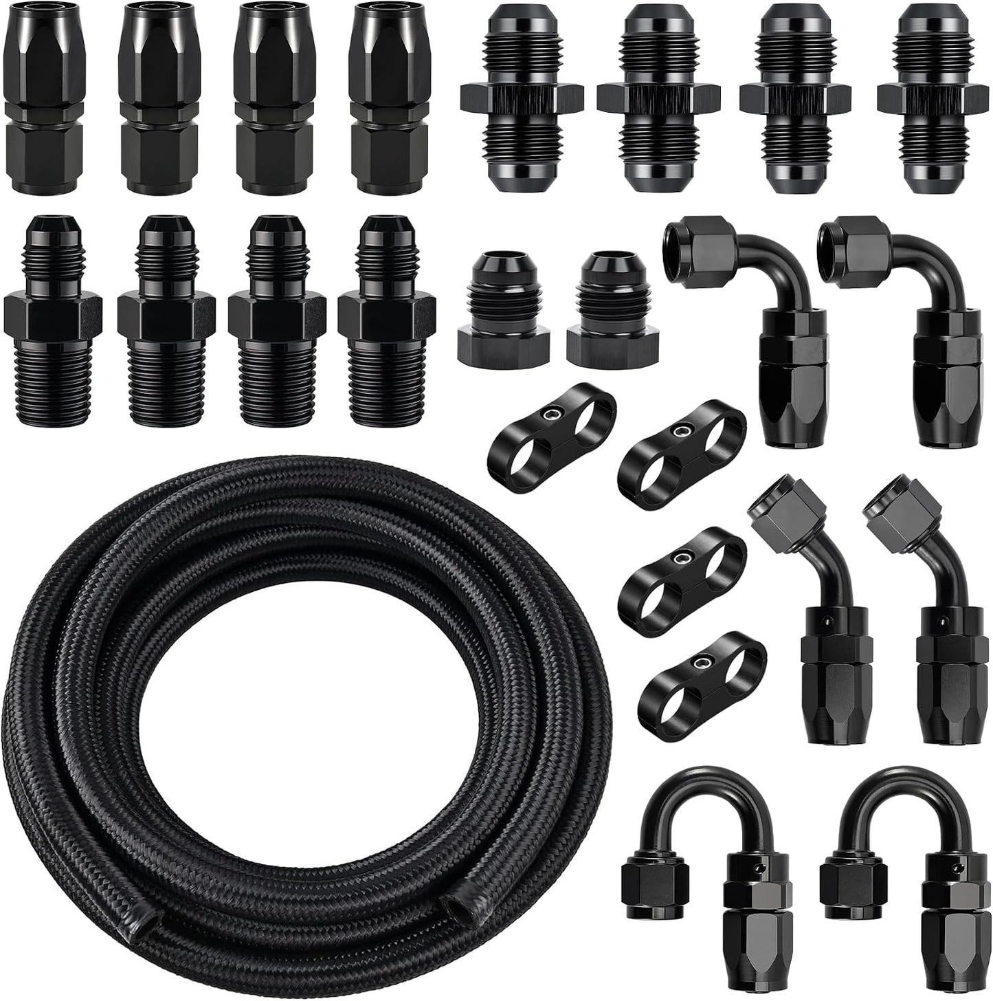 Kit manguera combustible 4AN acero inox 16pies