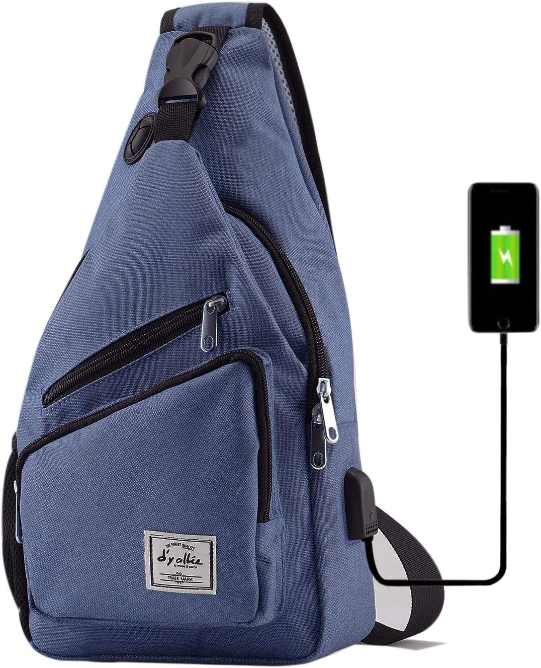 Bolso bandolera 15.4" para hombre viaje USB