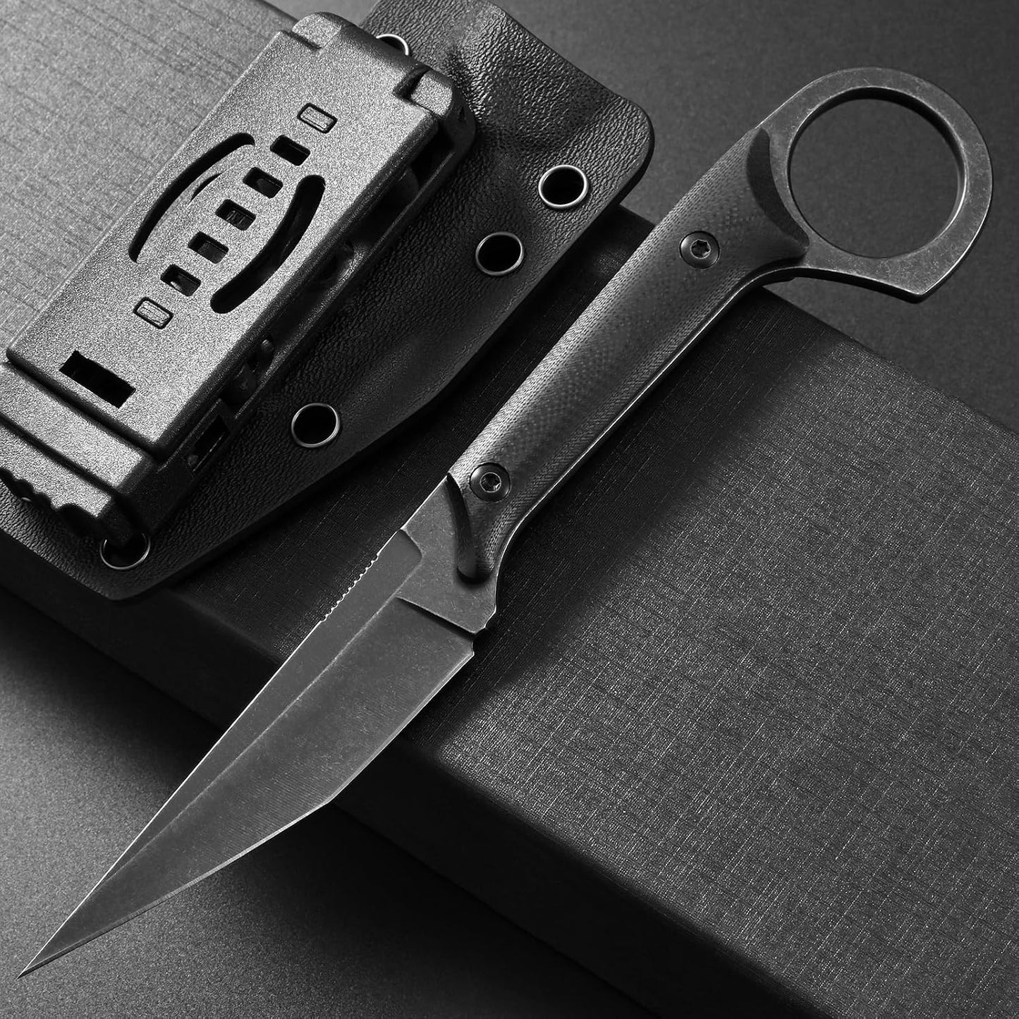Cuchillo EDC acero D2 G10 mango para acampar al aire libre
