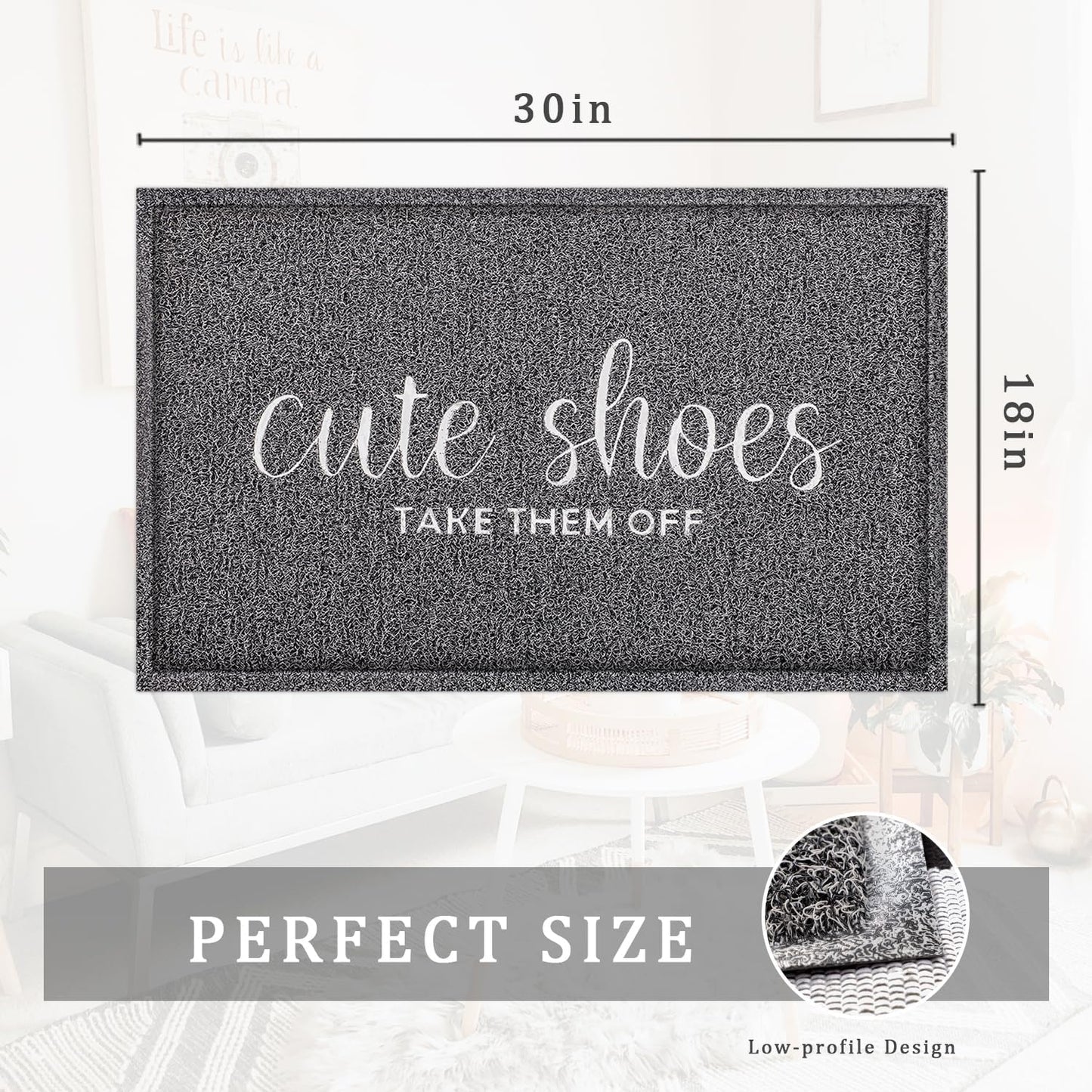 Tapete puerta exterior gris impermeable quitar zapatos