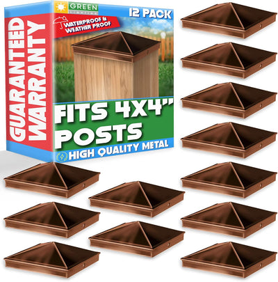 Cubierta aluminio 4x4 poste pirámide 12 pzas para madera
