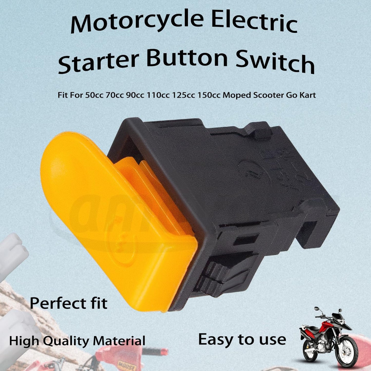 2 Pzas Repuesto Interruptor Botón Arranque Moto 50-150cc ATV