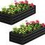 2 Camas Jardín Elevadas Galvanizadas 4x2x1pulg Negro