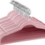 50 Perchas Terciopelo Flocado con Ganchos Inox Rosa