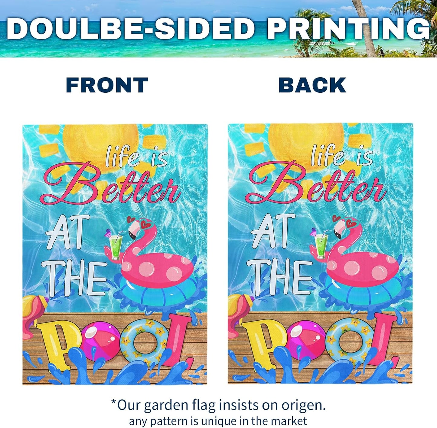 Bandera decorativa para piscina y jardín verano