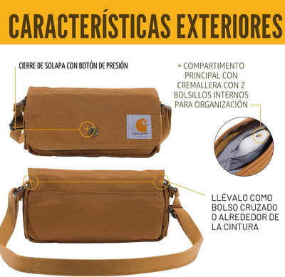 Bolsa cruzada horizontal con correa desmontable