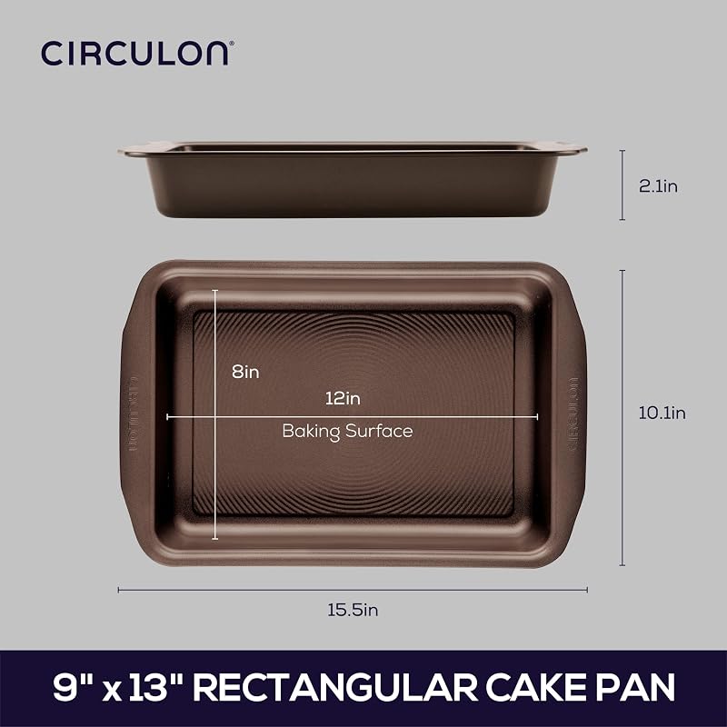 Bandeja antiadherente para hornear 9x13pulg marrón