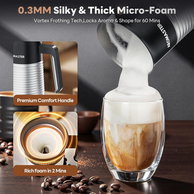 Espumador de leche eléctrico 4 en 1 para café, lattes y capuchinos