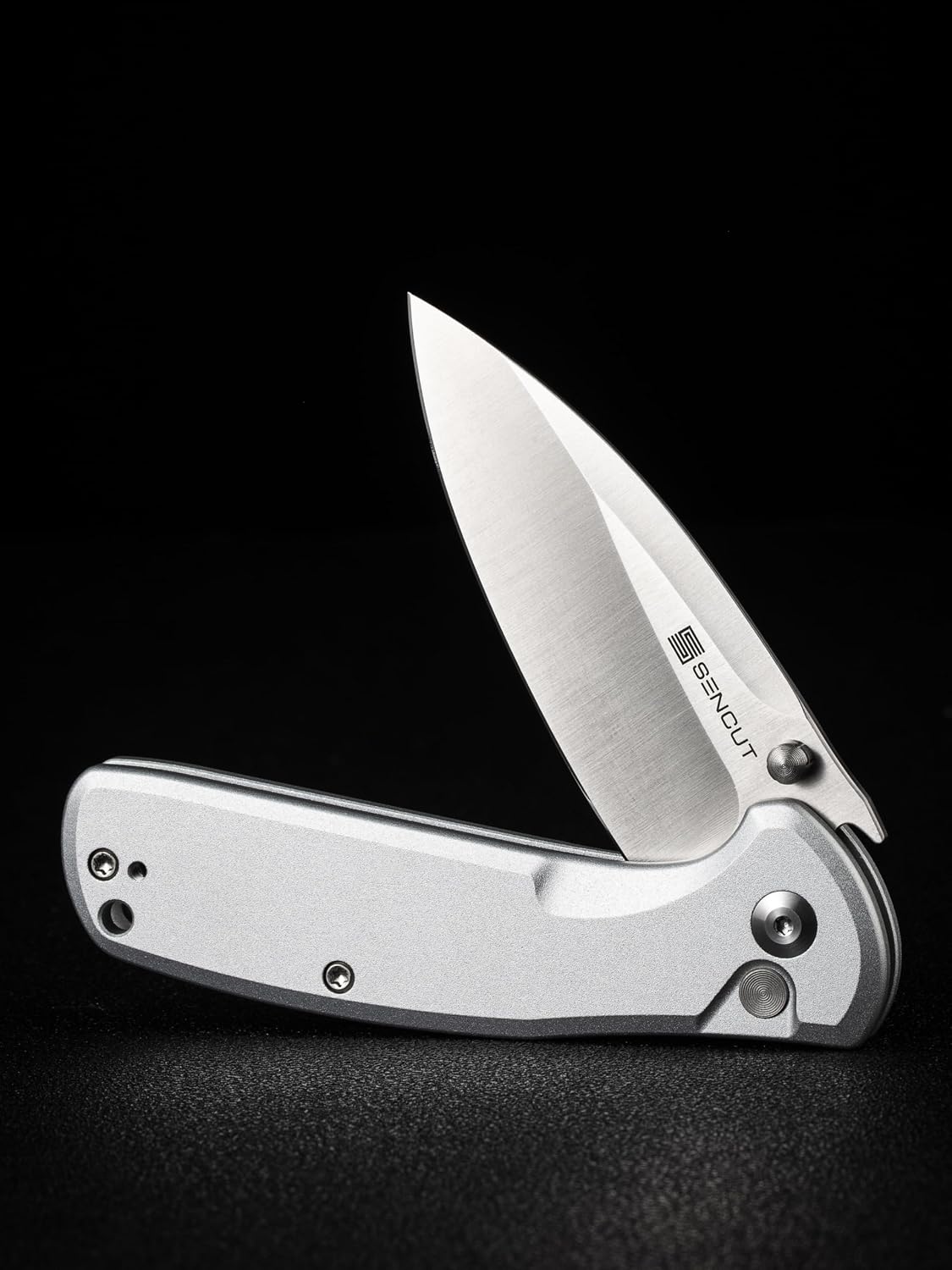 Cuchillo plegable aluminio hoja 9cr18mov 2.98pulg plateado
