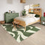 Alfombra abstracta 5x7ft suave antiderrap verde