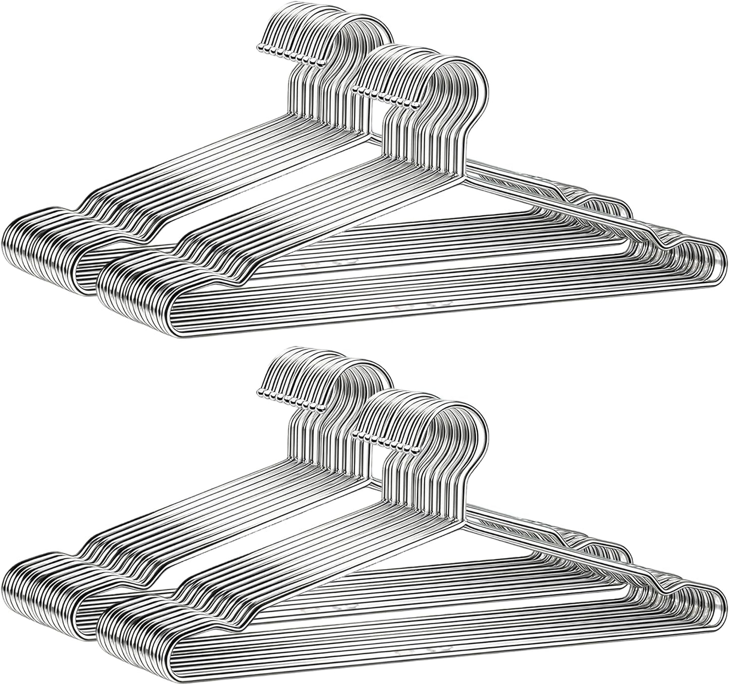 40 Perchas Metal 17.7" Gancho Acero Inox Antiderrap