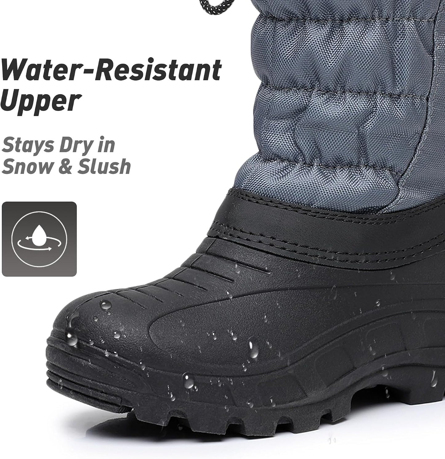 Botas nieve niños cálidas resistentes agua con cremallera