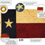 Bandera Texas vintage con manchas té 1.4x2.3m estrellas