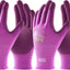 2 Pzas Guantes Jardinería Mujer Látex Transpirables Mediano Morado