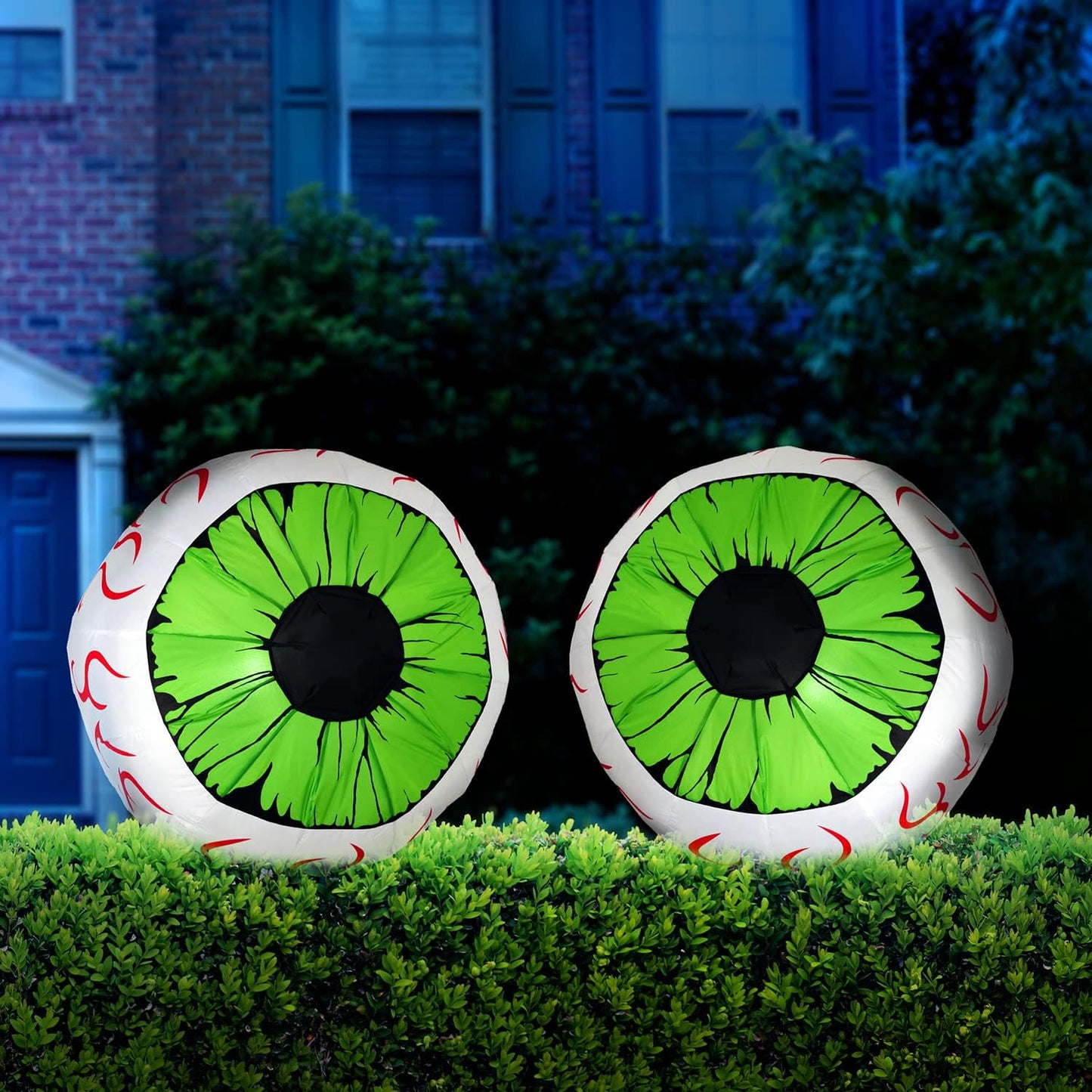 2 Inflables Halloween Ojos Verdes 3ft con LED