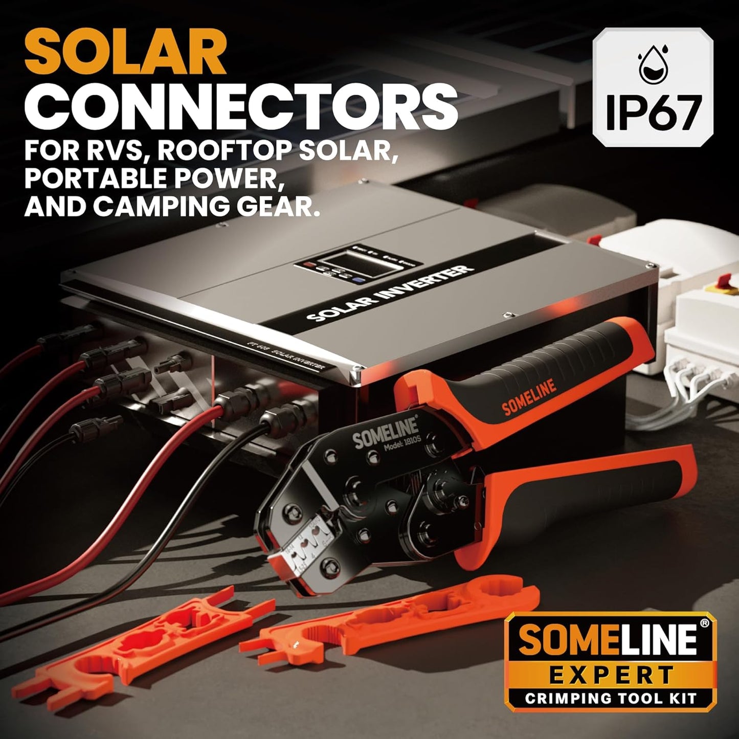 Kit crimpado con 12 pares conectores solares y llave
