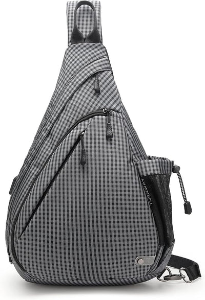 Bolsa bandolera impermeable con puerto USB para viajes