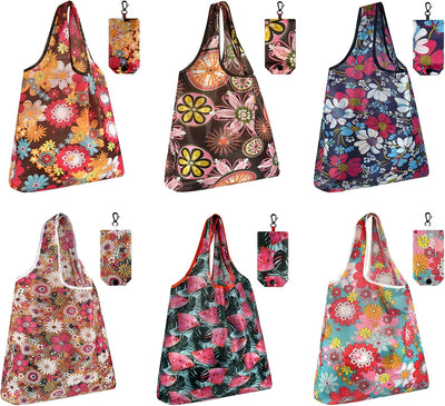 Bolsas reutilizables plegables de nylon estilo flores