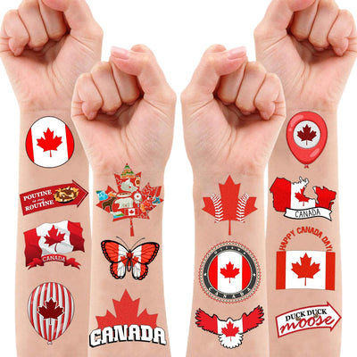 Tatuajes temporales Canadá 100uds regalos fiesta clase