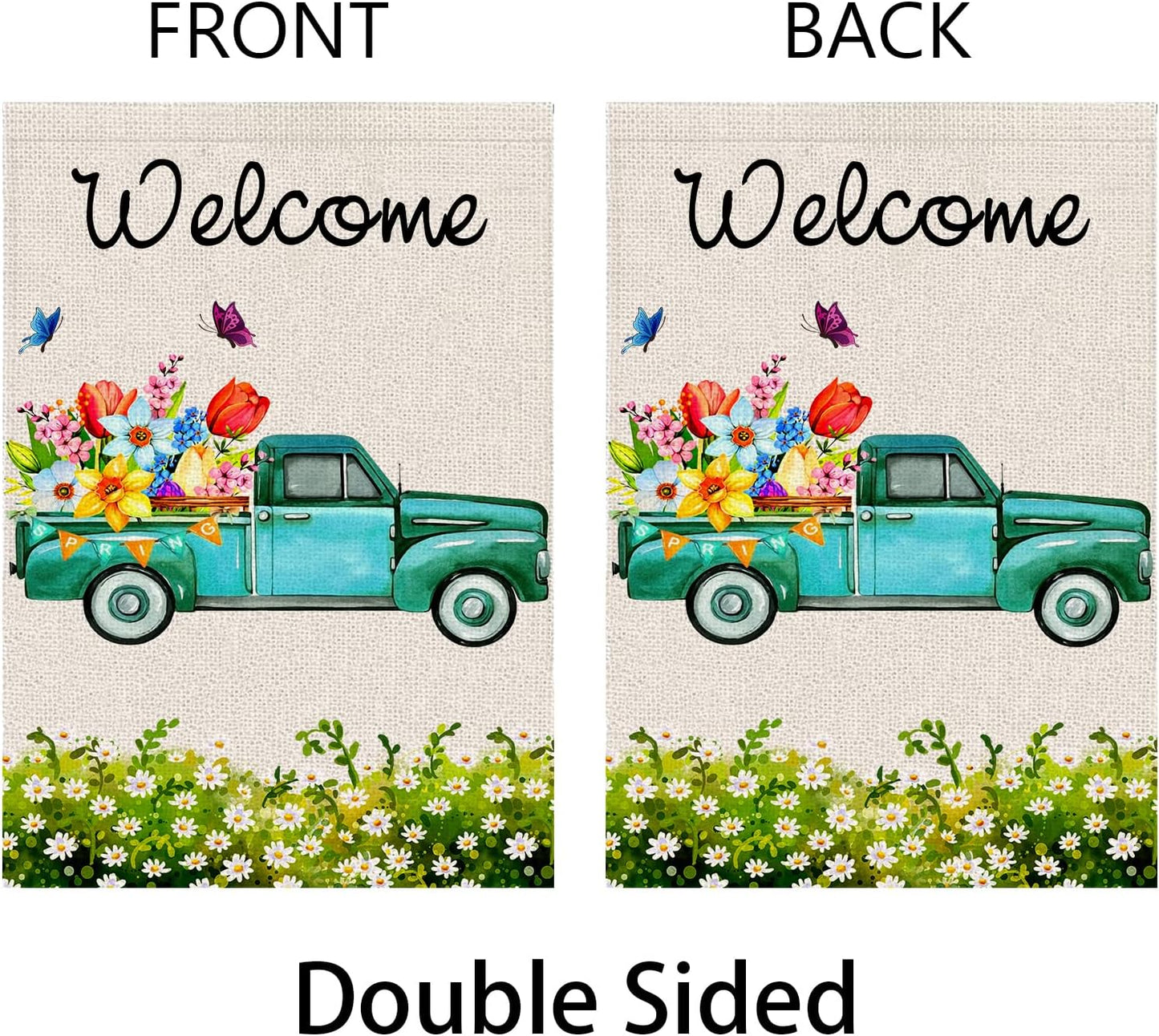 Bandera jardín doble cara decoración primavera verano