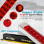 Barra luz roja 17" 40 LED impermeable remolque utilitario