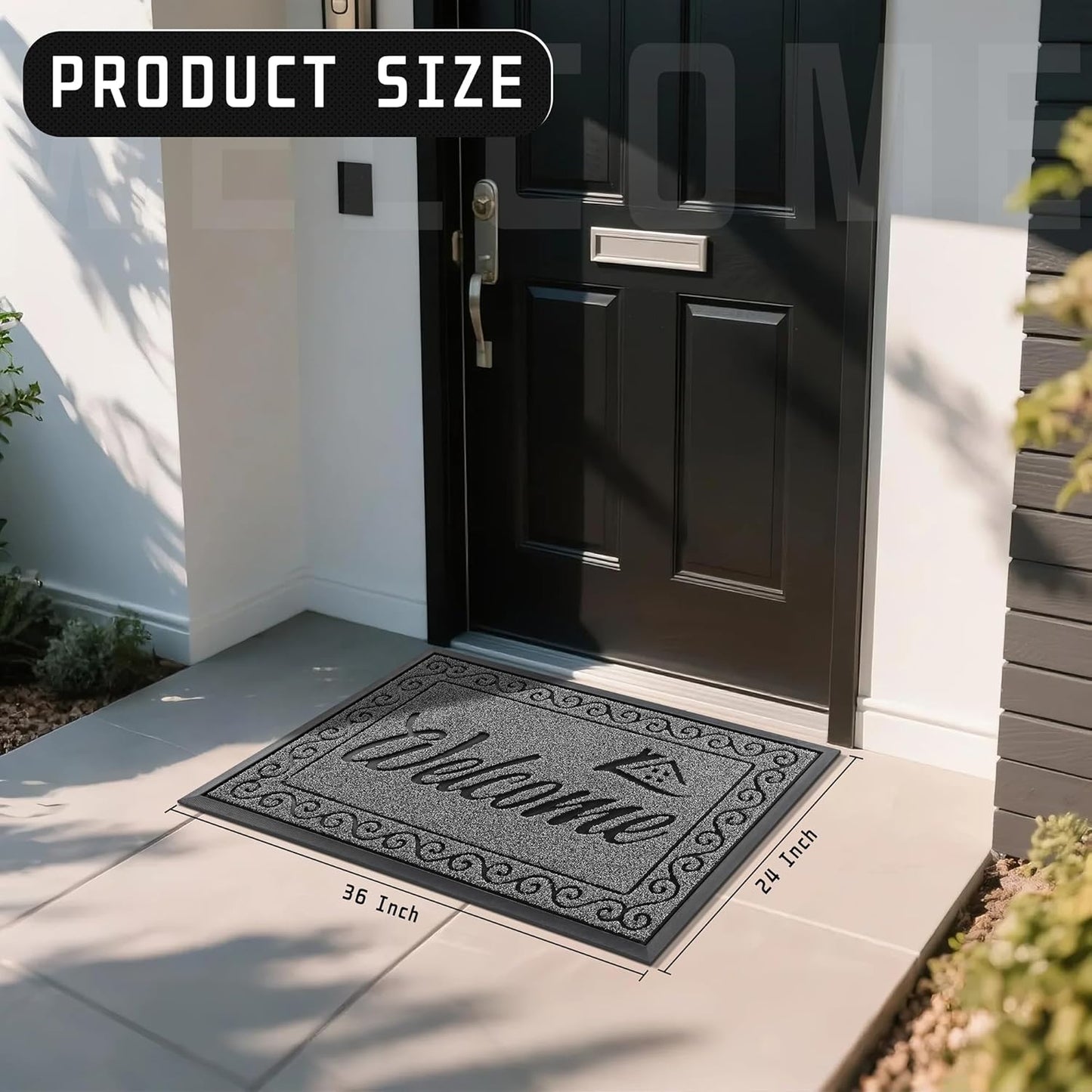 Tapete puerta exterior impermeable antiderrap 36"