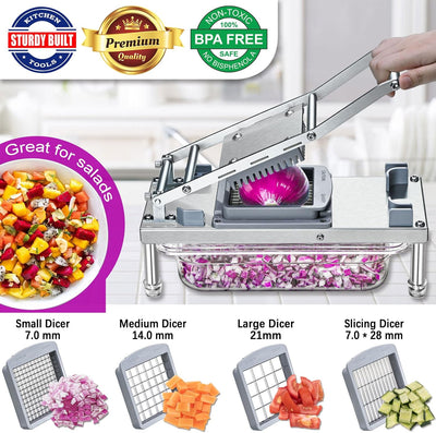 Picador acero inox 10 cuchillas con contenedor