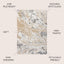 Alfombra sala dormitorio 3x5ft abstracta beige
