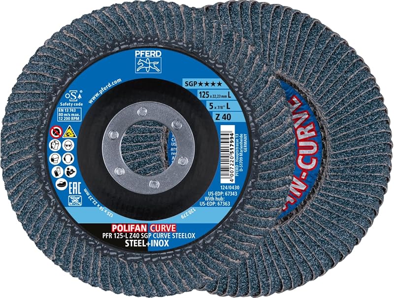2 Disco solapa curva Z SGP STEELOX grano 40 radio grande