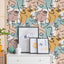 Papel tapiz geométrico retratos abstractos 17.7x354"