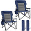 2 Sillas campamento gran tamaño respaldo alto 500lb plegable