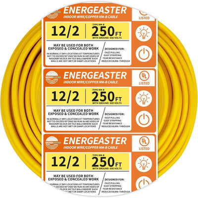 Cable 12/2 W/G NMB 250pies con tierra amarilla