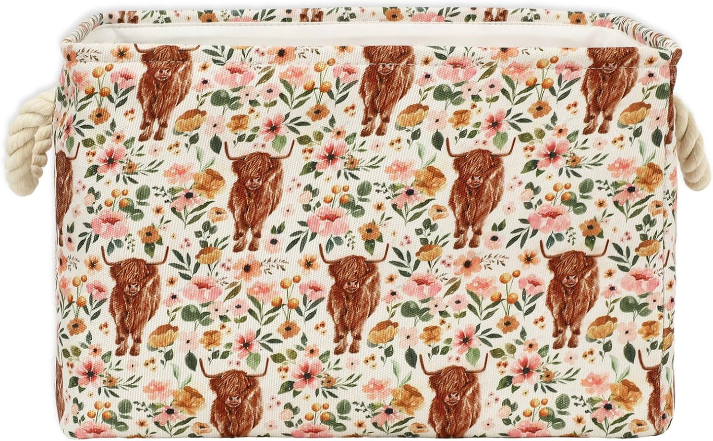 Cesta almacenamiento floral 15x10.2" plegable con asa