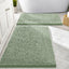 2 Alfombras Baño Felpilla Antiderrap 30x20pulg Verde Salvia