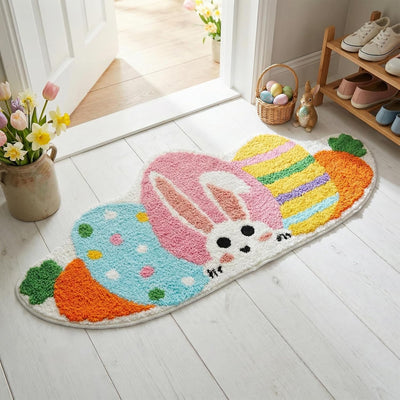 Alfombra baño huevos Pascua 39x16pulg antideslizante suave