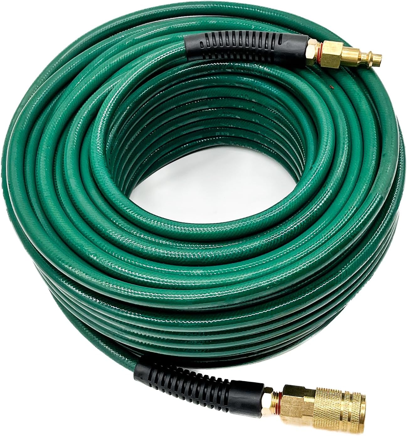 Manguera aire PU 1/4x100ft acoplador rápido giratorio verde