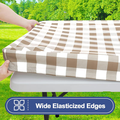 2 Pzas Mantel Picnic Elástico Impermeable 6ft Poliéster