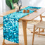 Camino mesa rectangular lentejuelas turquesa 12x108pulg purpurina