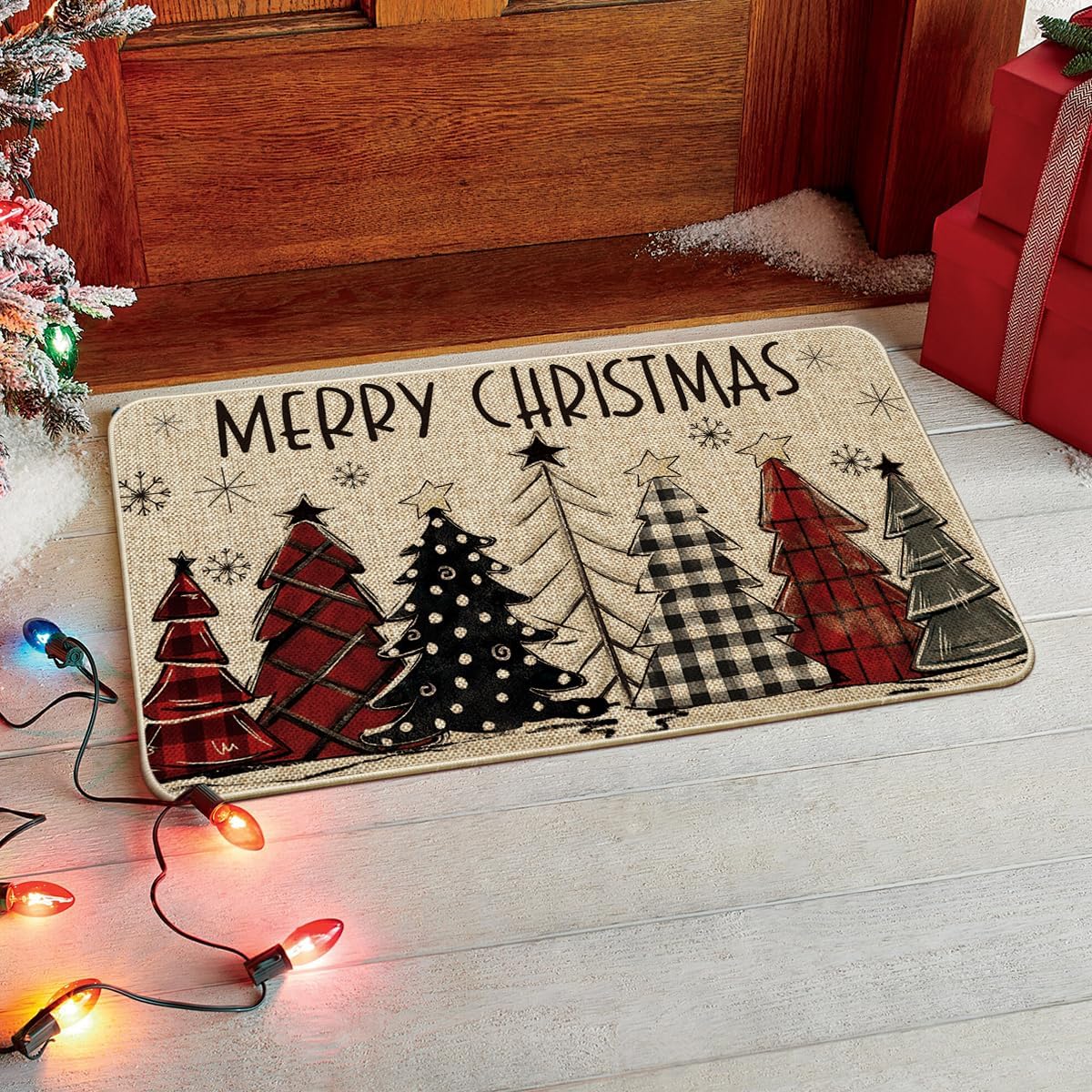Tapete navideño bajo perfil decoración hogar invierno