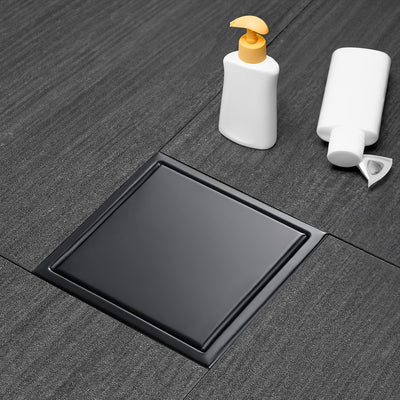 Desagüe ducha negro 6pulg acero inox AISI 304 2en1