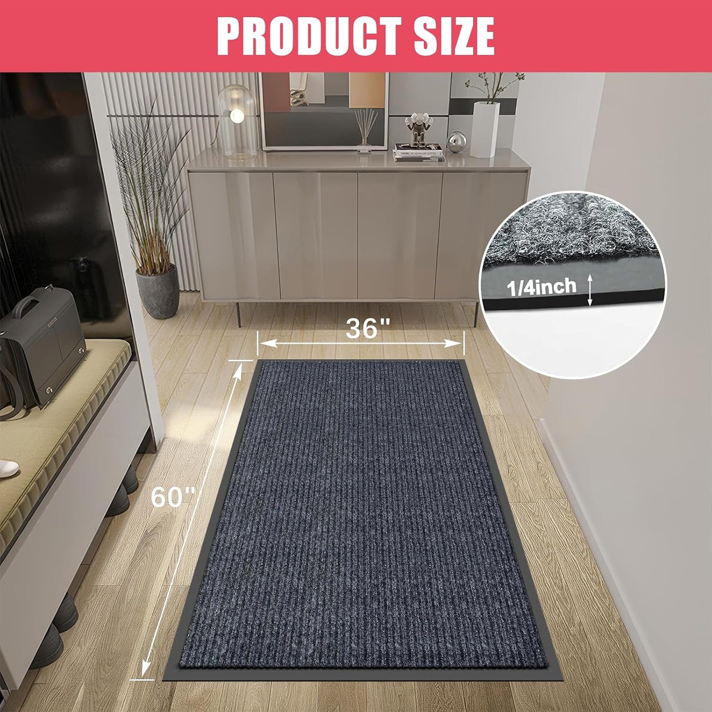 Alfombra puerta 3x5ft entrada interior exterior resistente