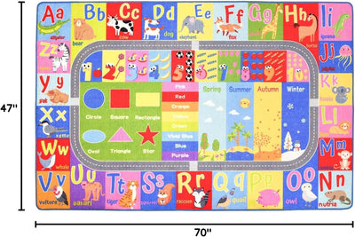 Alfombra educativa para niños 4x6 ABC números colores