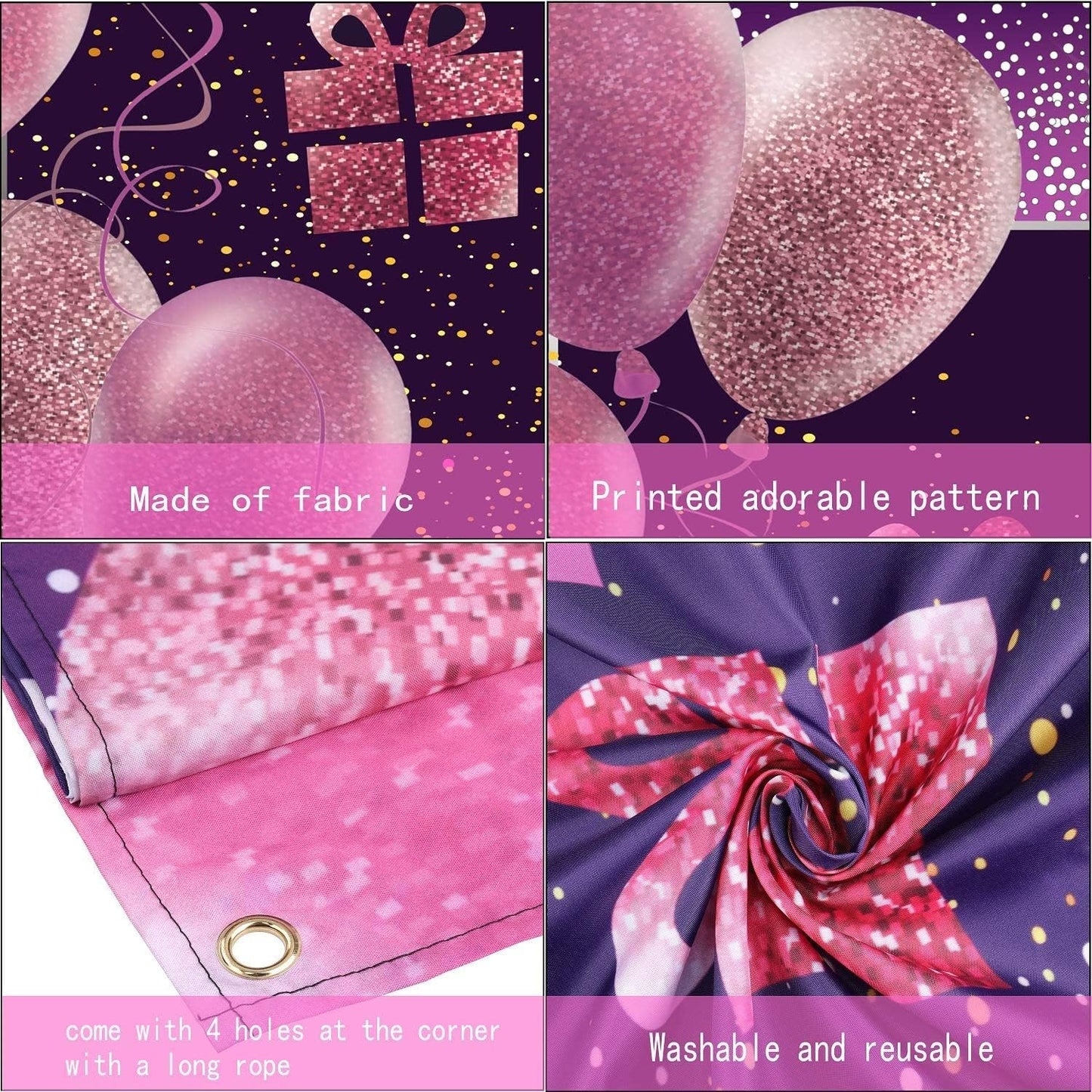 Decoraciones cumpleaños número 99 para niña pancarta rosa