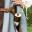 Funda cuerno beber cuero real dragón relieve estilo medieval