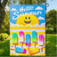 Banderas jardín 12x18pulg doble cara sol sonriente
